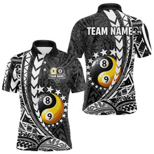 Load image into Gallery viewer, Custom White Black Tribal Yin-Yang 8 &amp; 9 Ball Billiard Shirt For Men, Funny Pool Team Jersey TDM4687