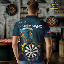 Load image into Gallery viewer, Funny Colorful Dartboard Eagle Darts Shirt For Men Custom Navy Blue US Flag Darts Team Jersey TDM4292