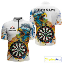 Load image into Gallery viewer, Funny Dartboard Colorful Paint Eagle Darts Shirt For Men Custom Darts Team Jersey Polo &amp; 1/4 Zip TDM4293