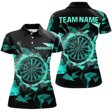 Load image into Gallery viewer, Personalized Turquoise Darts Board 3D Printed Women Polo &amp; Quarter-Zip Shirts, Darts Team Jerseys TDM1743