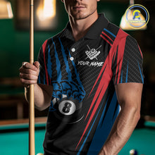 Load image into Gallery viewer, Personalized Scratch 8 Ball Pool Billiard Shirt For Men, Billiard Jerseys Team Polo &amp; 1/4 Zip TDM4333