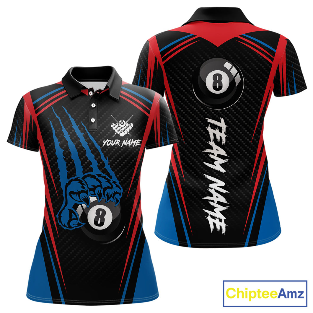 Personalized Scratch 8 Ball Pool Billiard Shirt For Women, Billiard Jerseys Team Polo & 1/4 Zip TDM4333