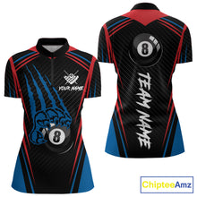 Load image into Gallery viewer, Personalized Scratch 8 Ball Pool Billiard Shirt For Women, Billiard Jerseys Team Polo &amp; 1/4 Zip TDM4333