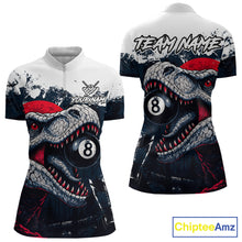 Load image into Gallery viewer, Personalized Dinosaur 8 Ball Billiard Shirt For Women Custom Billiard Team Shirts, Pool Jersey |Red TDM4766