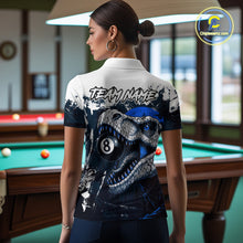 Load image into Gallery viewer, Personalized Dinosaur 8 Ball Billiard Shirt For Women Custom Billiard Team Shirts, Pool Jersey |Blue TDM4767