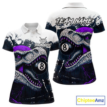 Load image into Gallery viewer, Personalized Dinosaur 8 Ball Billiard Shirt For Women Custom Billiard Team Shirt, Pool Jersey|Purple TDM4768