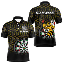 Load image into Gallery viewer, Funny Bee Hexagon Dart Shirts For Men – Custom Darts Team Polo &amp; Quarter Zip Jerseys TDM4003