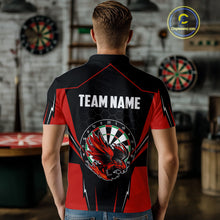 Load image into Gallery viewer, Custom Men's Darts Polo Shirts Red &amp; Black Eagle Dartboard For Darts Jersey NYN0769
