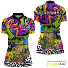 Load image into Gallery viewer, Funny Alligator Colorful Graffiti Style Custom 8 Ball Billiard Shirt For Women Best Pool Team Jersey TDM4780