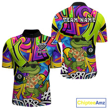 Load image into Gallery viewer, Funny Alligator Colorful Graffiti Style Custom 8 Ball Billiard Shirt For Men Best Pool Team Jersey TDM4780