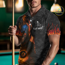 Load image into Gallery viewer, Personalized Grim Reaper Halloween Billiard Shirt For Men Custom Pumpkin 8 Ball Pool Team Jersey TDM4787