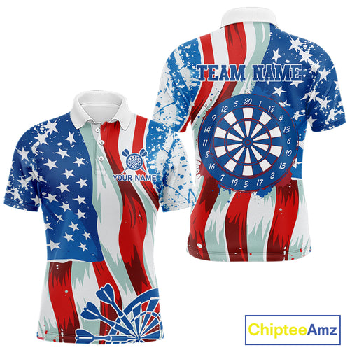 American Flag Dartboard Paint Patriotic Darts Shirt For Men Custom Darts Jerseys Polo & 1/4 Zip TDM4607