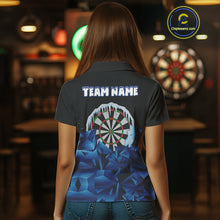 Load image into Gallery viewer, Funny Blue Icy Darts Shirt For Women Custom Darts Team Jersey Polo &amp; Quarter Zip, Darts Gifts TDM4674