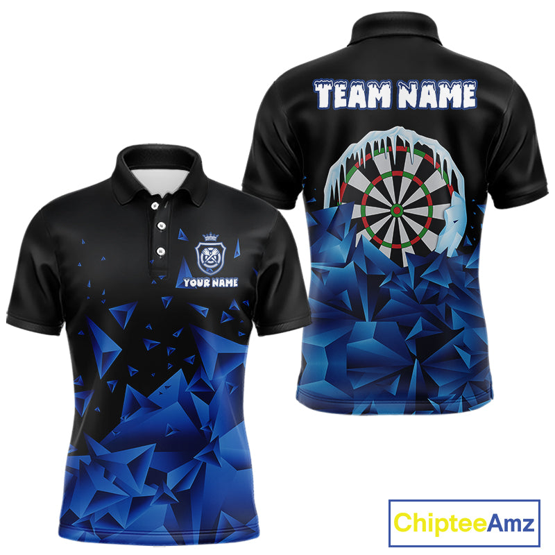 Funny Blue Icy Darts Shirt For Men Custom Darts Team Jersey Polo & Quarter Zip, Darts Gifts TDM4674