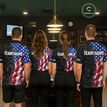 Load image into Gallery viewer, Grunge American Flag 8 Ball Pool Billiard Shirt For Women Custom Billiard Team Jersey Polo &amp; 1/4 Zip TDM5891