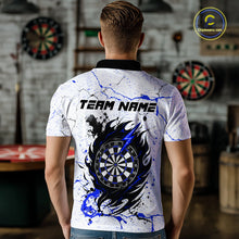 Load image into Gallery viewer, White Grunge Wolf Dart Shirt &amp; Pocket Option Custom Men'S Dart Jersey |Blue TDM5441