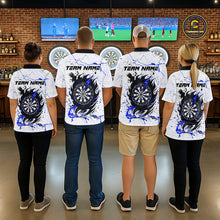Load image into Gallery viewer, White Grunge Wolf Dart Shirt &amp; Pocket Option Custom Men'S Dart Jersey |Blue TDM5441
