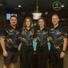 Load image into Gallery viewer, Yellow Black 9 Ball Crown Billiard Shirt For Men Custom Pool Team Jersey Polo &amp; 1/4 Zip TDM5923