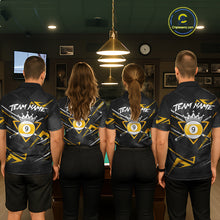 Load image into Gallery viewer, Yellow Black 9 Ball Crown Billiard Shirt For Men Custom Pool Team Jersey Polo &amp; 1/4 Zip TDM5923