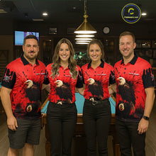 Load image into Gallery viewer, Red 8 Ball Pool Eagle Paint Splash Billiard Shirt For Women Custom Billiard Jersey Polo &amp; 1/4 Zip TDM5492