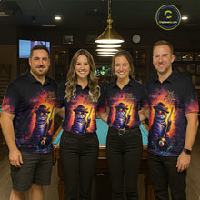Load image into Gallery viewer, Personalized Vintage Funny Cat 8 Ball Billiard Shirt For Women, Pool Team Jersey Polo &amp; 1/4 Zip TDM5751