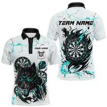 Load image into Gallery viewer, White Grunge Wolf Dart Shirt &amp; Pocket Option Custom Men Dart Jersey|Turquoise TDM5510