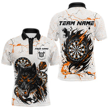 Load image into Gallery viewer, White Grunge Wolf Dart Shirt &amp; Pocket Option Custom Men's Dart Jersey|Orange TDM5511