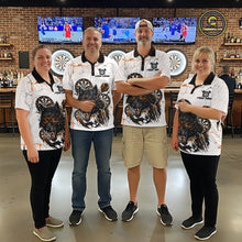 Load image into Gallery viewer, White Grunge Wolf Dart Shirt &amp; Pocket Option Custom Men's Dart Jersey|Orange TDM5511