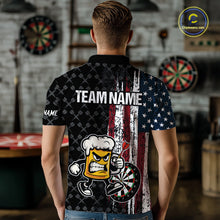 Load image into Gallery viewer, Funny Angry Beer Grunge American Flag Darts Shirt For Men Custom Patriotic Darts Team Jersey TDM5563