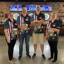 Load image into Gallery viewer, Funny Angry Beer Grunge American Flag Darts Shirt For Men Custom Patriotic Darts Team Jersey TDM5563