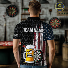 Load image into Gallery viewer, Funny Angry Beer Grunge American Flag Darts Shirt For Men Custom Patriotic Darts Team Jersey TDM5564