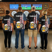 Load image into Gallery viewer, Funny Angry Beer Grunge American Flag Darts Shirt For Men Custom Patriotic Darts Team Jersey TDM5564