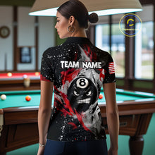 Load image into Gallery viewer, Funny 8 Ball Pool Billiard Shirts For Women Custom Smoke Splatter Billiard Team Jersey Polo &amp; 1/4 Zip TDM6617