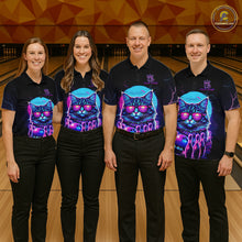 Load image into Gallery viewer, Funny Cat Retro Neon Bowling Shirt For Women Custom Bowling Team Jersey Polo &amp; Quarter Zip TDM5817