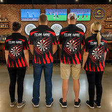 Load image into Gallery viewer, Black And Red Custom Leopard Darts Shirt For Women, Darts Team Jersey Polo &amp; Quarter Zip TDM5625