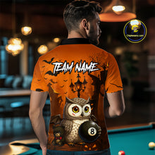Load image into Gallery viewer, Personalized Funny Owl 8 Ball Pool Halloween Billiard Shirt Custom Pumpkin Billiard Jersey For Men TDM4928
