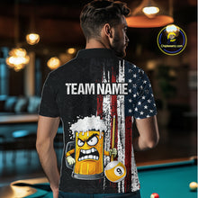 Load image into Gallery viewer, Funny Angry Beer 8 Ball &amp; 9 Ball Billiard Shirt For Men Custom American Flag Pool Team Jersey TDM5636