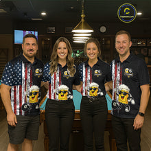 Load image into Gallery viewer, American Flag 8 Ball &amp; 9 Ball Pool Funny Beer Billiard Shirt For Women Custom Billiard Team Jersey TDM5637