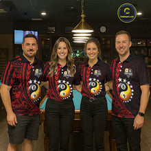 Load image into Gallery viewer, Custom Red Tribal 8 Ball &amp; 9 Ball Yin And Yang Billiard Shirt For Women, Funny Pool Team Jersey TDM5846