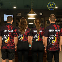 Load image into Gallery viewer, Custom Red Tribal 8 Ball &amp; 9 Ball Yin And Yang Billiard Shirt For Women, Funny Pool Team Jersey TDM5846