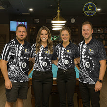 Load image into Gallery viewer, Custom White Black 8 Ball &amp; 9 Ball Tribal Billiard Shirt For Women, Funny Pool Team Jersey  TDM5847