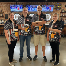 Load image into Gallery viewer, Funny Beer Vintage American Flag Darts Shirt For Men Custom Patriotic Darts Team Jersey TDM5365