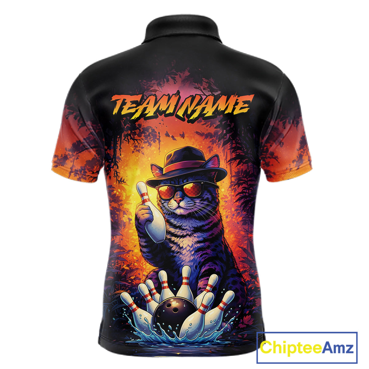 Personalized Vintage Funny Cat Bowling Shirt For Men Custom Bowling Jersey Team Polo & 1/4 Zip TDM5861