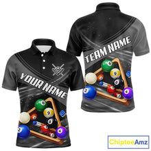 Load image into Gallery viewer, Grey And Black Billiard Jersey For Men Custom Pool Balls Billiard Team Shirt Polo &amp; 1/4 Zip TDM6330