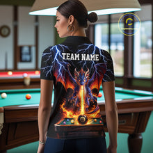 Load image into Gallery viewer, Personalized Dragon 8 Ball Fire Billiard Shirt For Women Custom Pool Team Jersey Polo &amp; 1/4 Zip TDM6334
