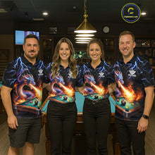 Load image into Gallery viewer, Personalized Dragon 8 Ball Fire Billiard Shirt For Women Custom Pool Team Jersey Polo &amp; 1/4 Zip TDM6334