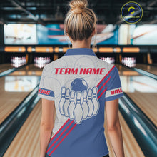 Load image into Gallery viewer, Personalized Bowling Jersey Polo &amp; Quarter Zip For Women Custom Bowling Tournament Team Shirt TDM6349