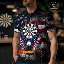 Load image into Gallery viewer, Personalized Dartboard Eagle American Flag Darts Shirt For Men, Patriotic Darts Team Jersey TDM5225