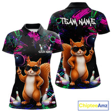 Load image into Gallery viewer, Personalized Funny Squirrel Graffiti Bowling Jersey For Women, Bowling Team Shirts Polo &amp; 1/4 Zip TDM6555