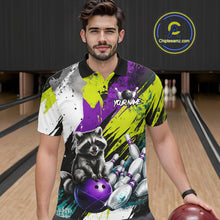 Load image into Gallery viewer, Custom Funny Raccoon Bowling Jersey For Men Custom Bowling Team Shirts Polo &amp; 1/4 Zip, Bowling Gifts TDM6571